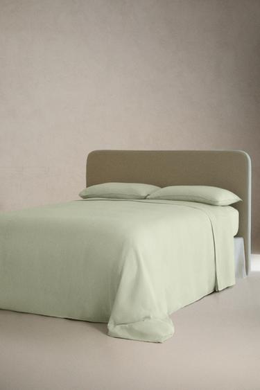DRAP-HOUSSE LIN DÉLAVÉ (140 G/M²) - Vert clair de Zara - Image 1