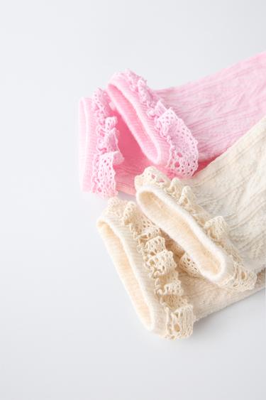 2-PACK OF LACE-TRIMMED SOCKS - Ecru by Zara - Image 2