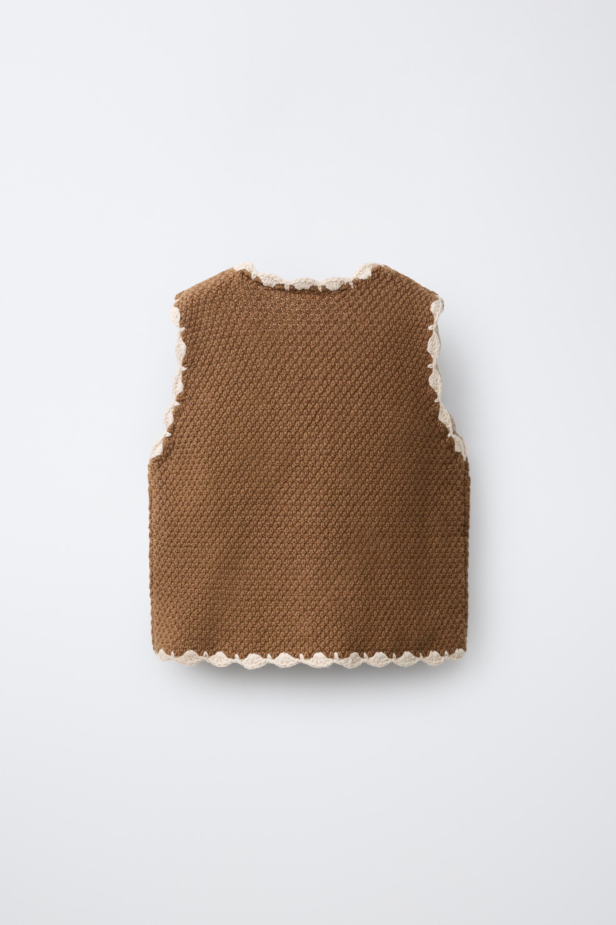 EMBROIDERED KNIT VEST - Chocolate | ZARA United States