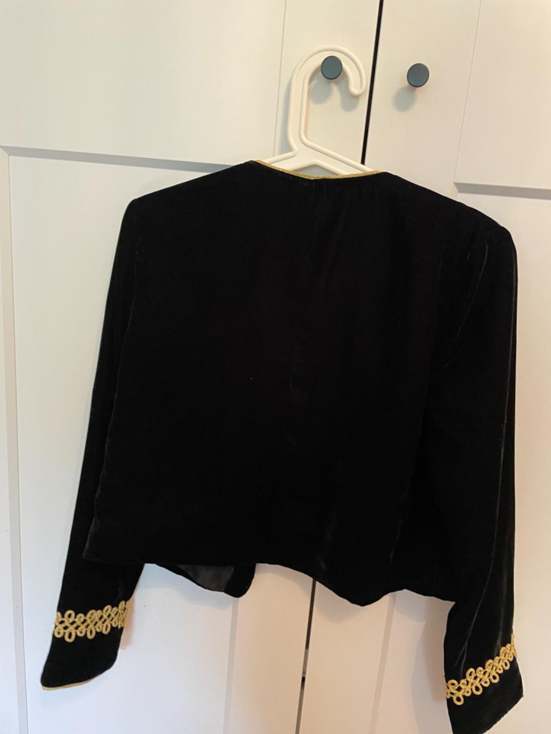 KURZER BLAZER AUS SAMT MIT GOLDENER BESTICKUNG - Image 2