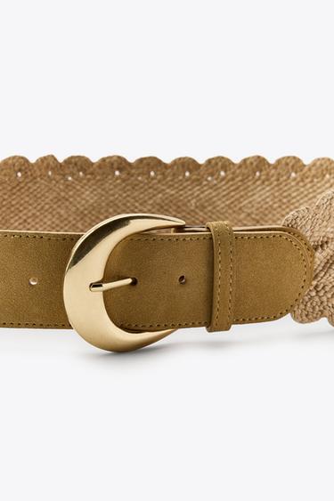 CEINTURE EN RAPHIA COMBINÉ - Beige de Zara - Image 1