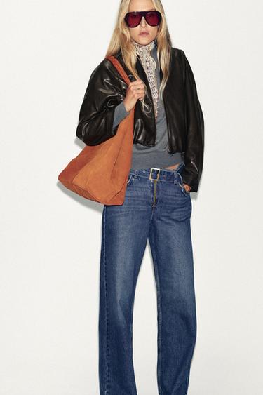 FAUX LEATHER BOMBER JACKET - Dark brown by Zara - Image 3