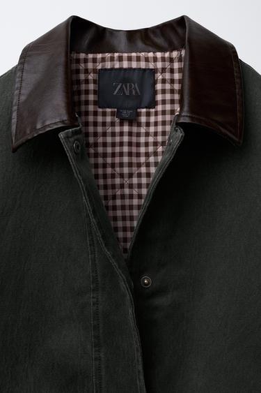 LONG WAXED JACKET - Mid-green by Zara - Image 5