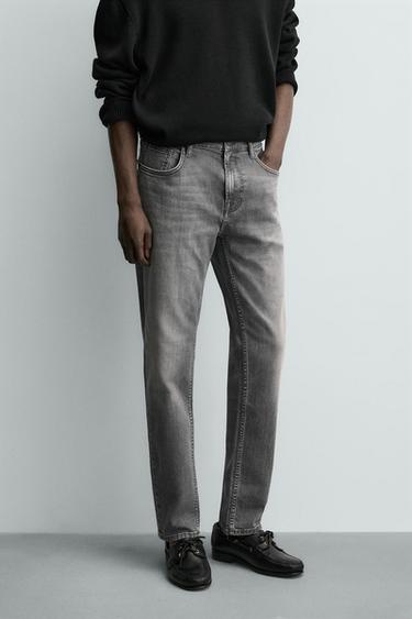BASIC SLIM FIT JEANS - Light grey by Zara