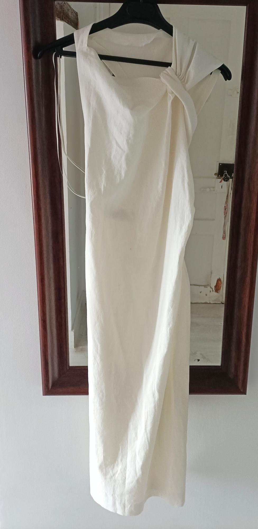 LINEN BLEND KNOT DRESS ZW COLLECTION
