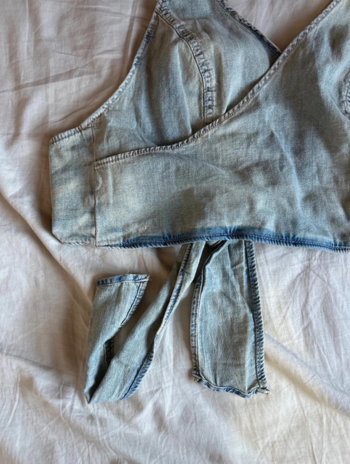 TRF DENIM SURPLICE TOP - Image 3