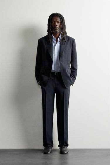100% WOOL SUIT BLAZER AARON LEVINE X ZARA - Navy blue by Zara - Image 0