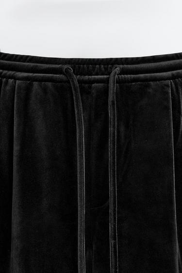 PANTALON COUPE DÉCONTRACTÉE EN VELOURS - Noir de Zara - Image 8