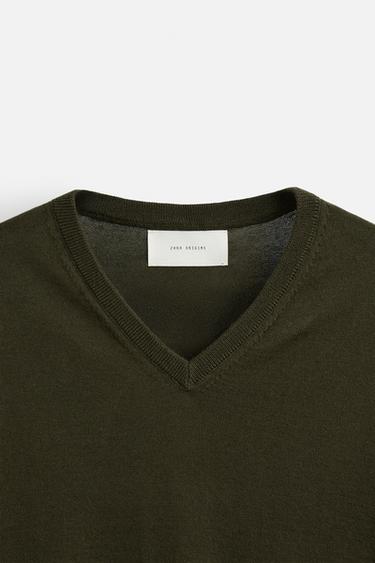WOOL - COTTON SWEATER - Khaki by Zara - Image 8