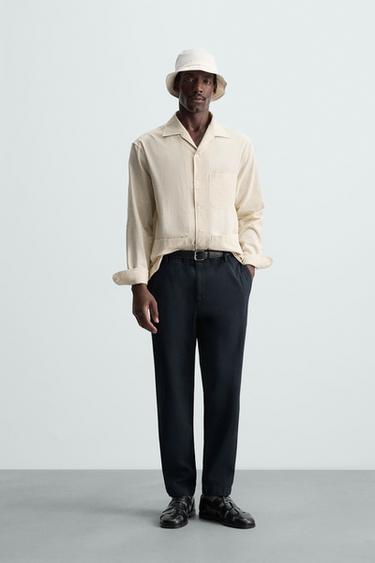 TWILL CHINO TROUSERS - Navy blue by Zara