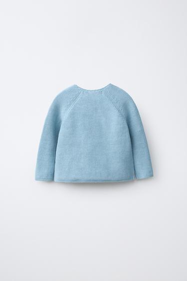 PULL EN MAILLE AVEC DÉCOR POISSON - Turquoise clair de Zara - Image 1