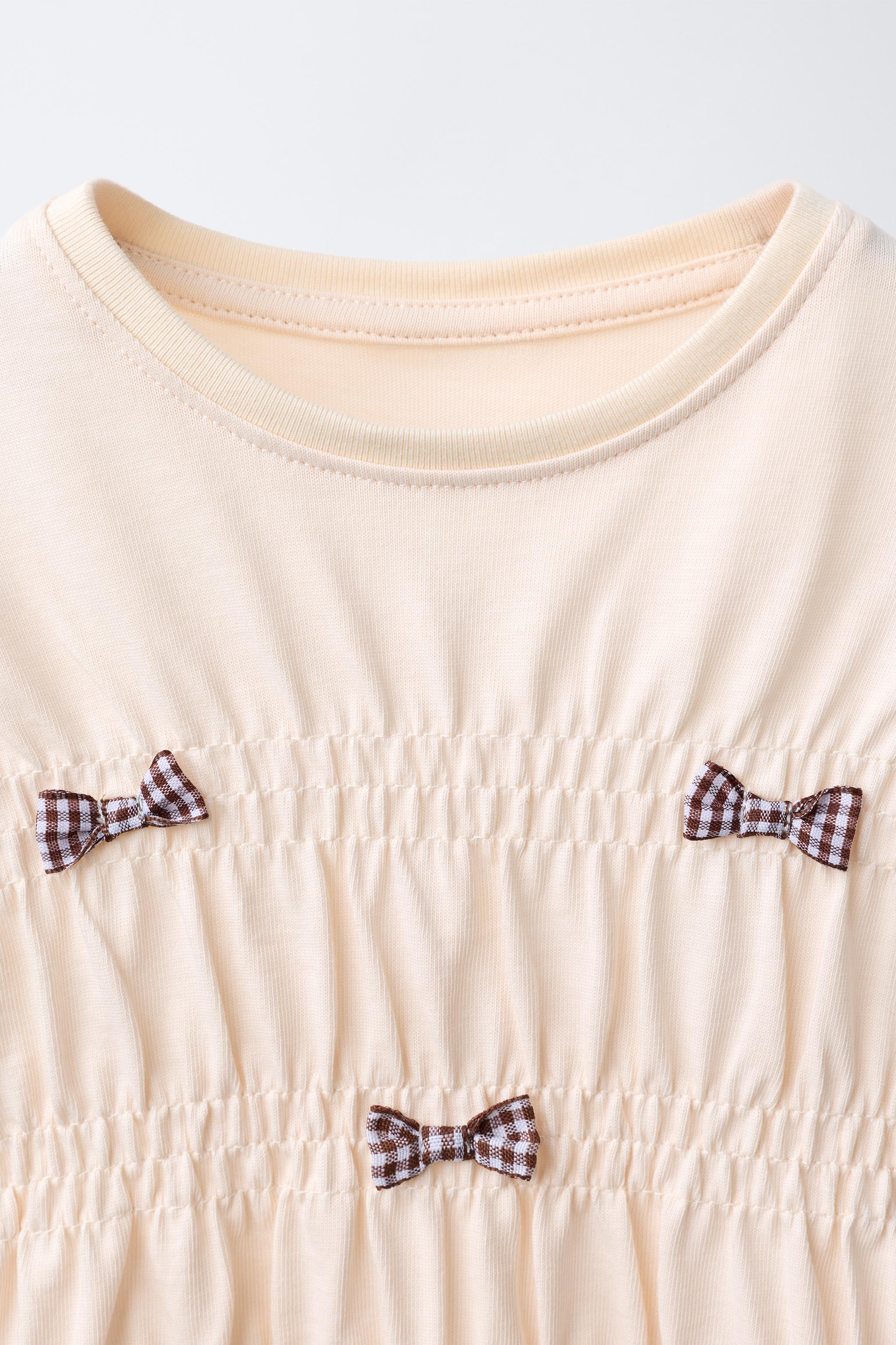 GATHERED BOW T-SHIRT