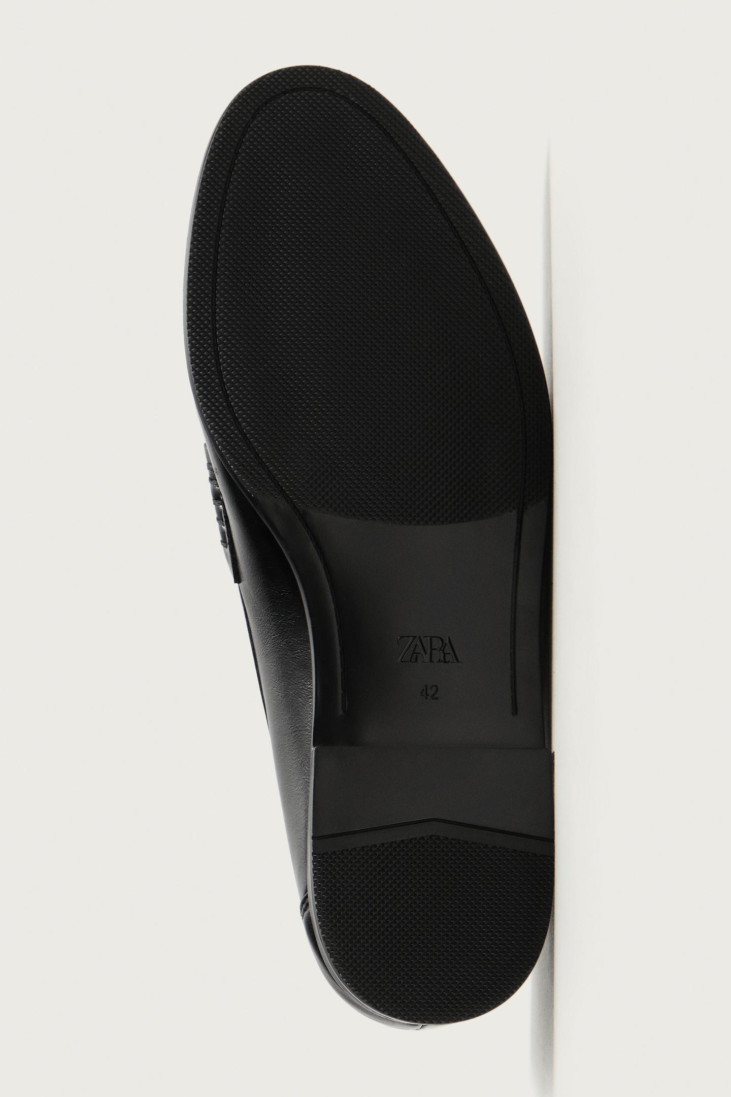Мужские туфли Zara Penny Dress Loafers, цвет: Чёрный — фото 4