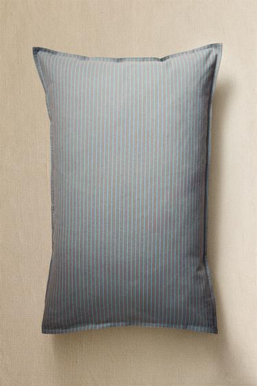 Zara CHILDREN'S STRIPED FLANNEL PILLOWCASE - 藍色