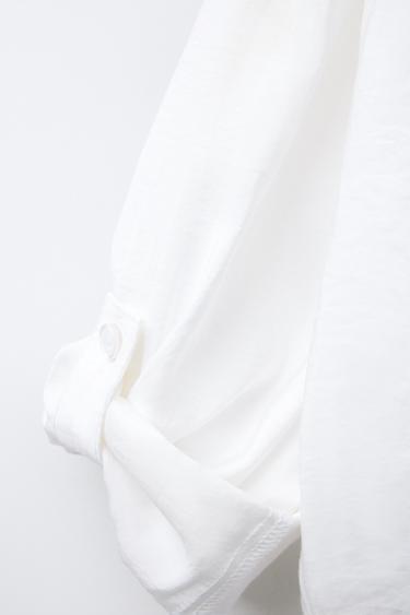 CHEMISE FLUIDE À NŒUD - Blanc cassé de Zara - Image 3