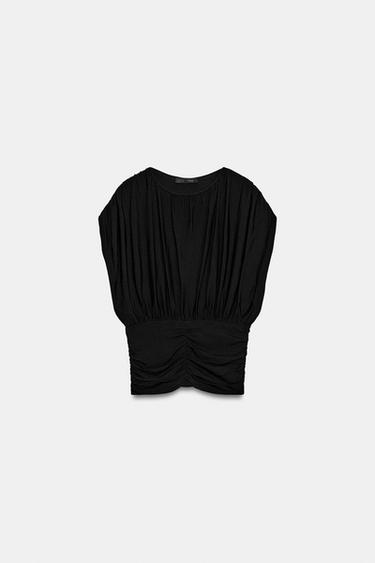 DRAPED KNIT TOP - Black by Zara - Image 0