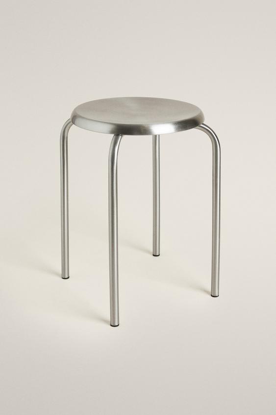TABOURET EN ACIER INOXYDABLE - Argent Mat de Zara - Image 1