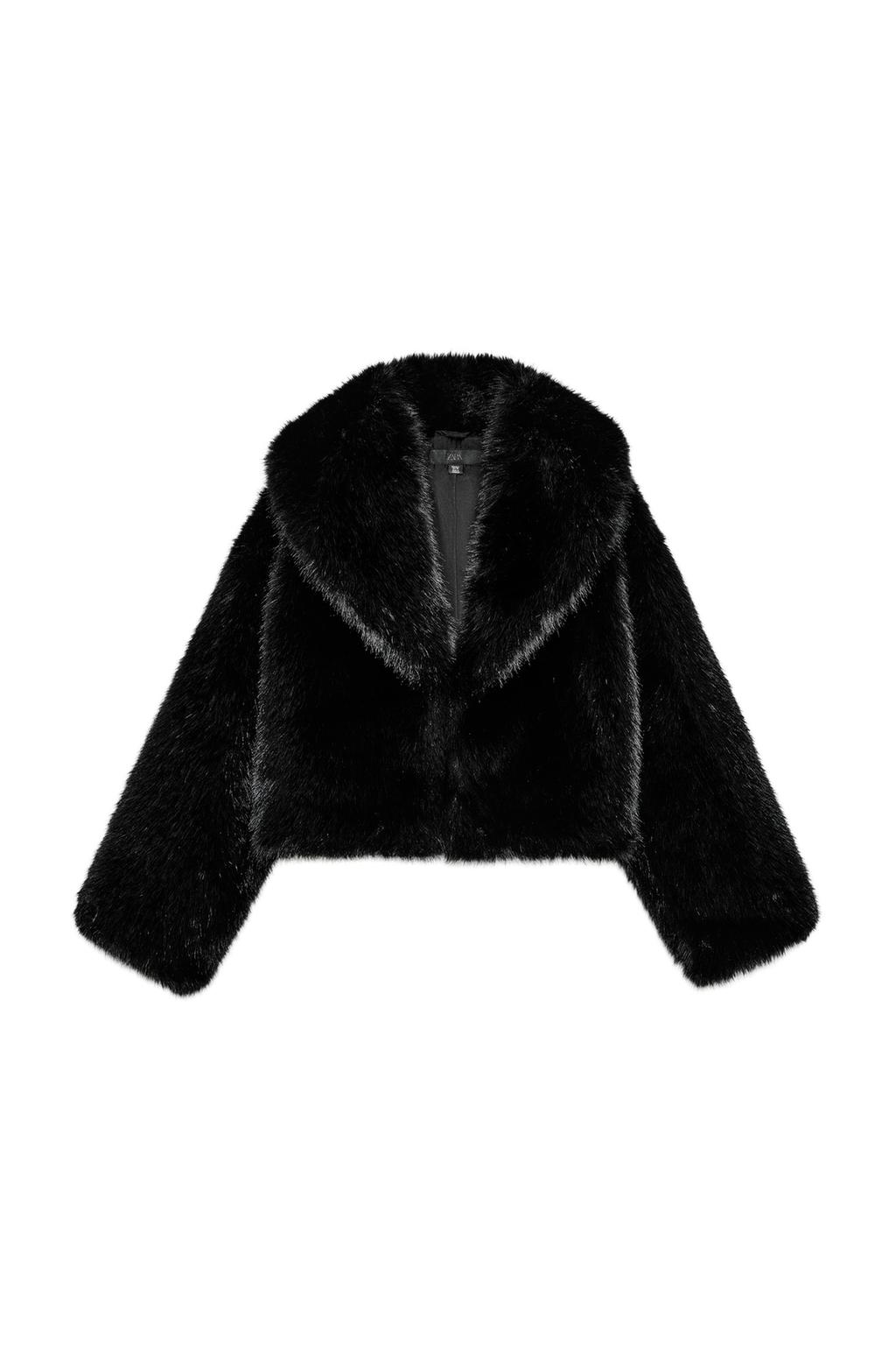 SHORT FAUX FUR LAPEL COLLAR COAT - image 3