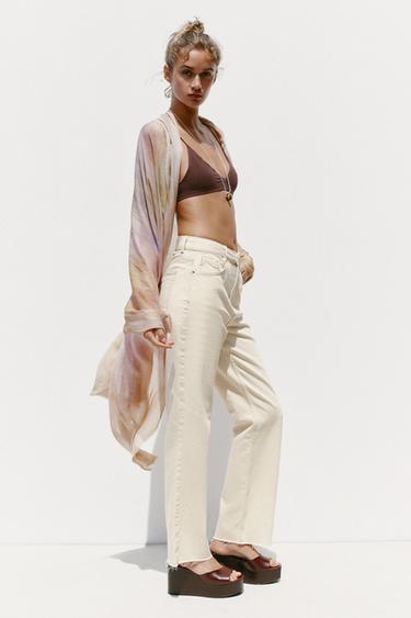 JEANS Z.02 STRAIGHT ANKLE HIGH-WAIST - Ecru by Zara - Image 2