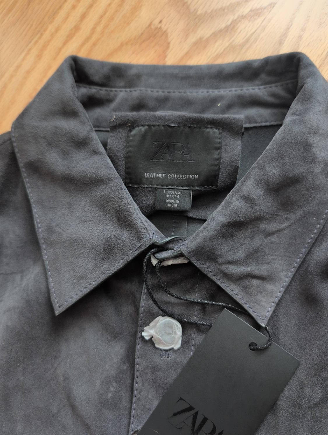REGULAR FIT SUEDE LEATHER OVERSHIRT - Image 3