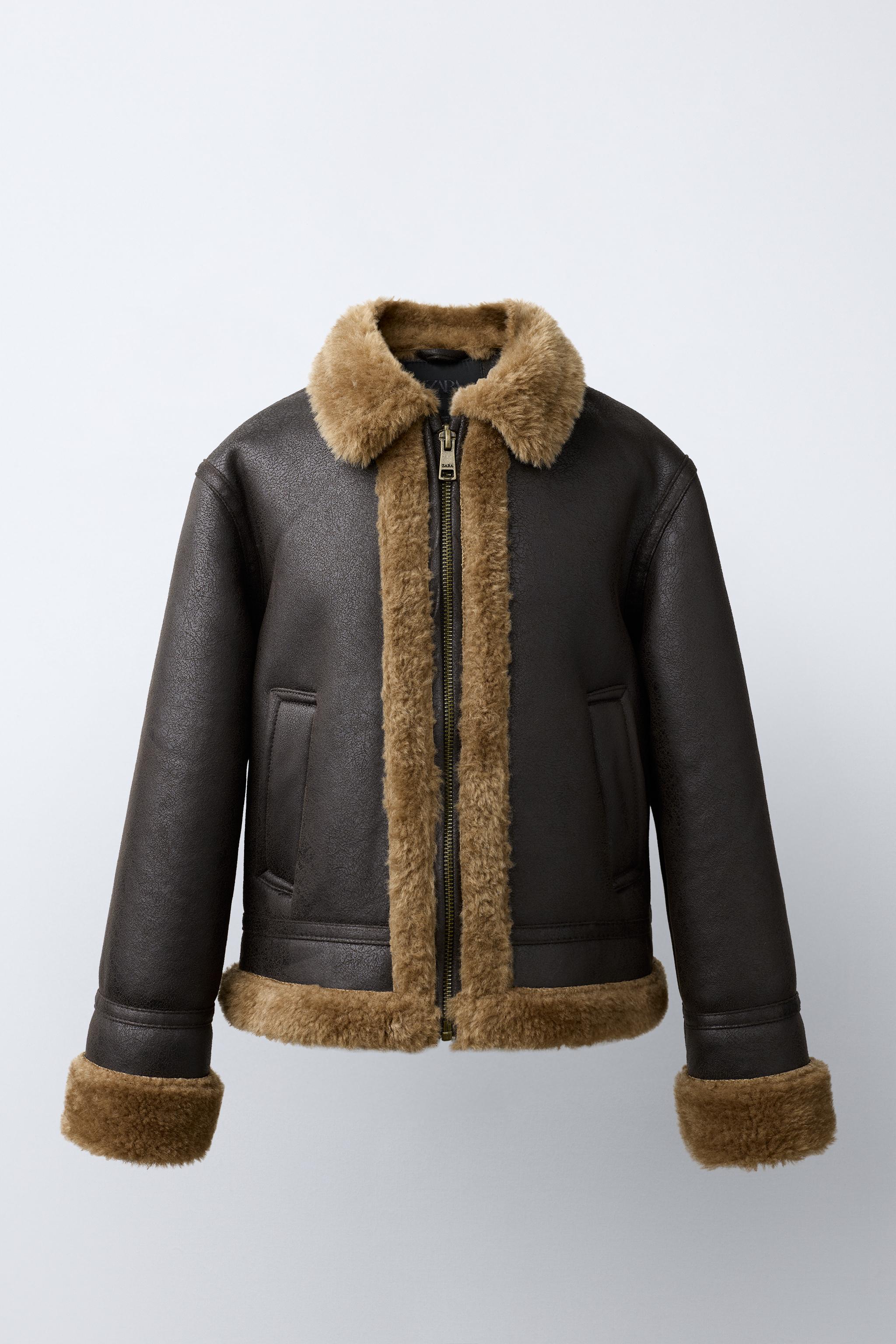 ヴィンテージ　プフ　zarabiadeco DOUBLE-FACED JACKET - Brown | ZARA United States