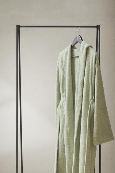 HOODED BATHROBE (360 GXM²) - Mint by Zara - Image 6