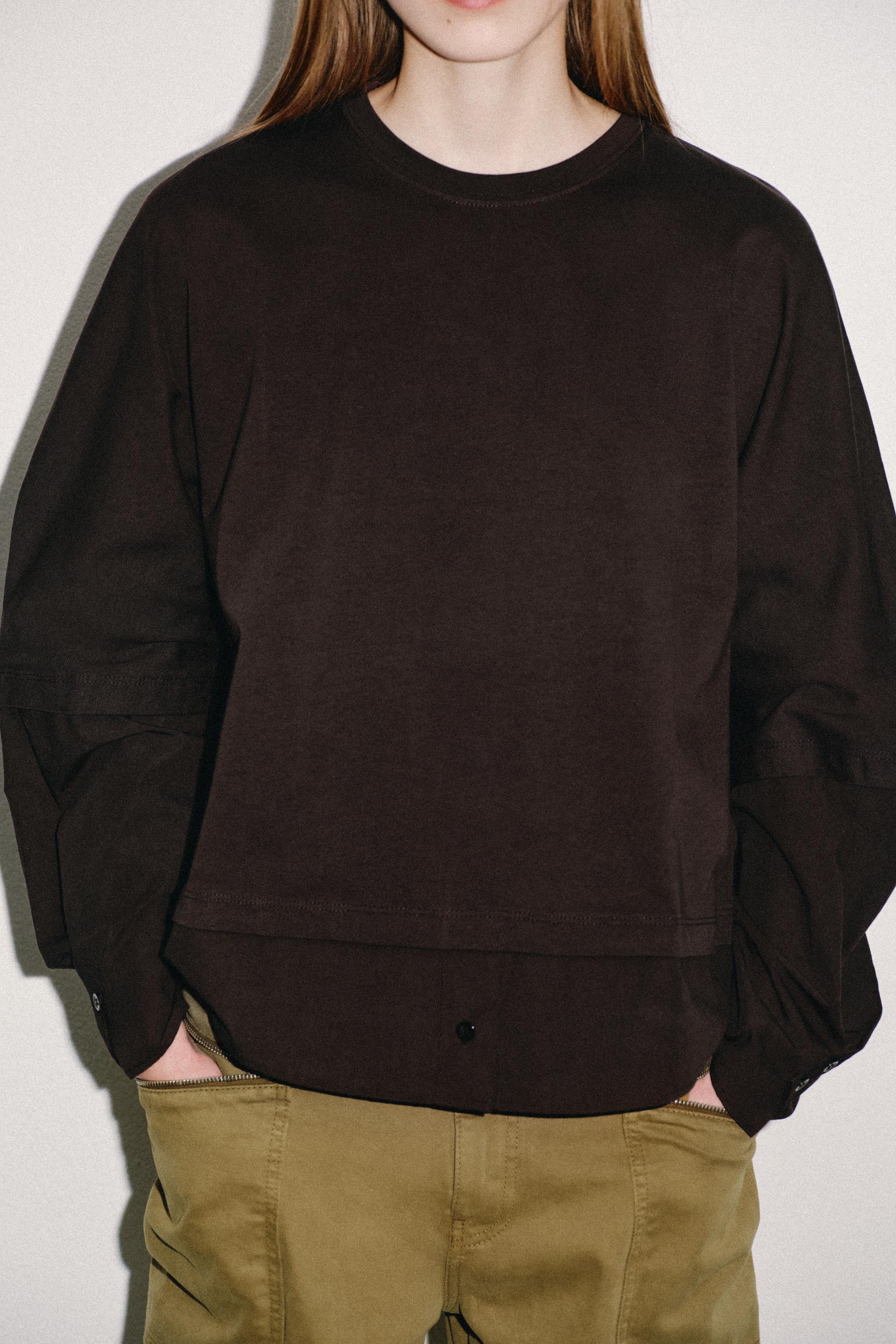 COMBINED POPLIN T-SHIRT