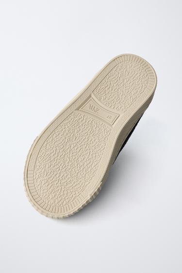 TENNIS EN COTON CÔTELÉ AVEC INTÉRIEUR MOUTONNÉ - Noir de Zara - Image 6