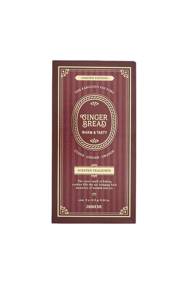 SET OF GINGERBREAD SCENTED TEALIGHTS (SET OF 8) - Red by Zara