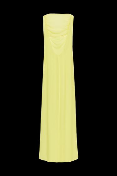 ROBE LONGUE EN GEORGETTE - Jaune citron de Zara - Image 1