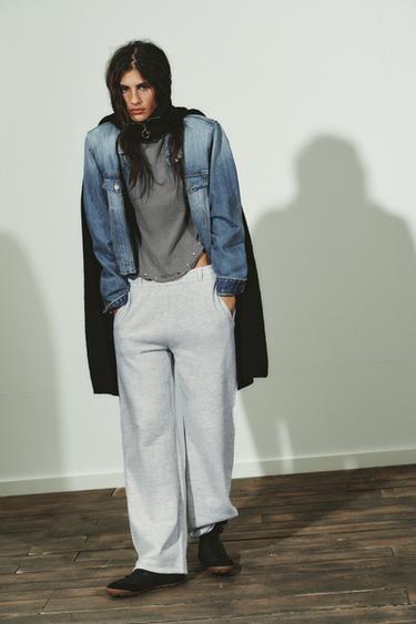 WASHED STUDDED TOP - Light grey by Zara - Image 0