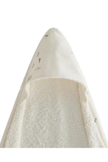 HOODED BABY TOWEL - Ecru by Zara