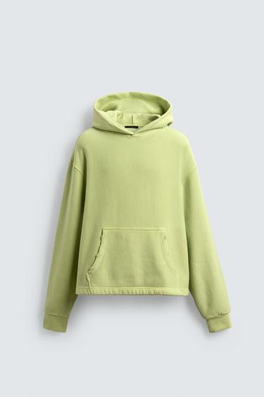 SUADOIRO HOODIE EFECTO LAVADO - pistacho de Zara