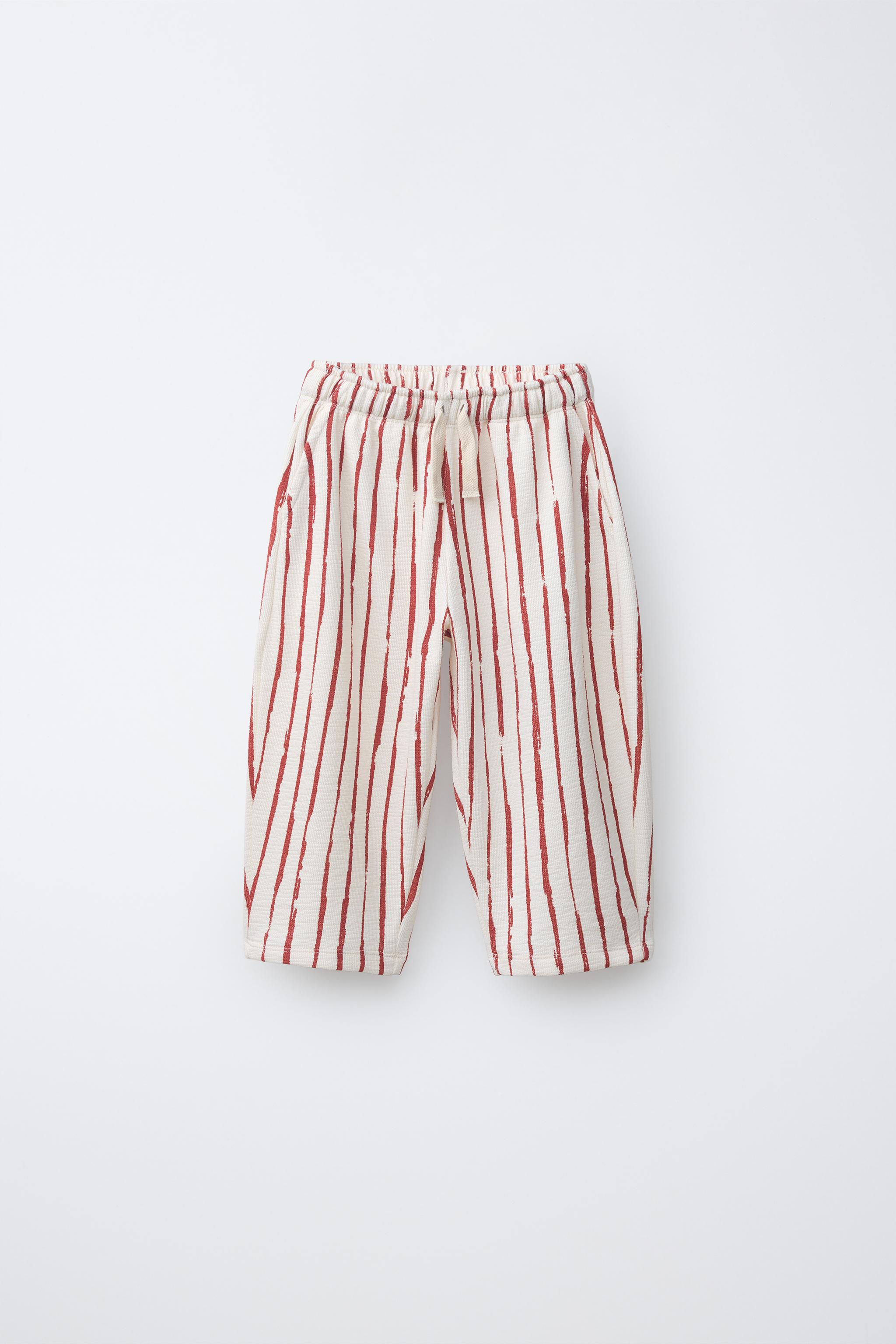 予約完売品 argue COTTON NYLON BALLOON FOODIE STRIPED BALLOON PANTS - Ecru / Red | ZARA Canada