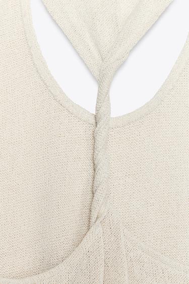 ROBE LONGUE EN MAILLE AJOURÉE - Sable de Zara - Image 7