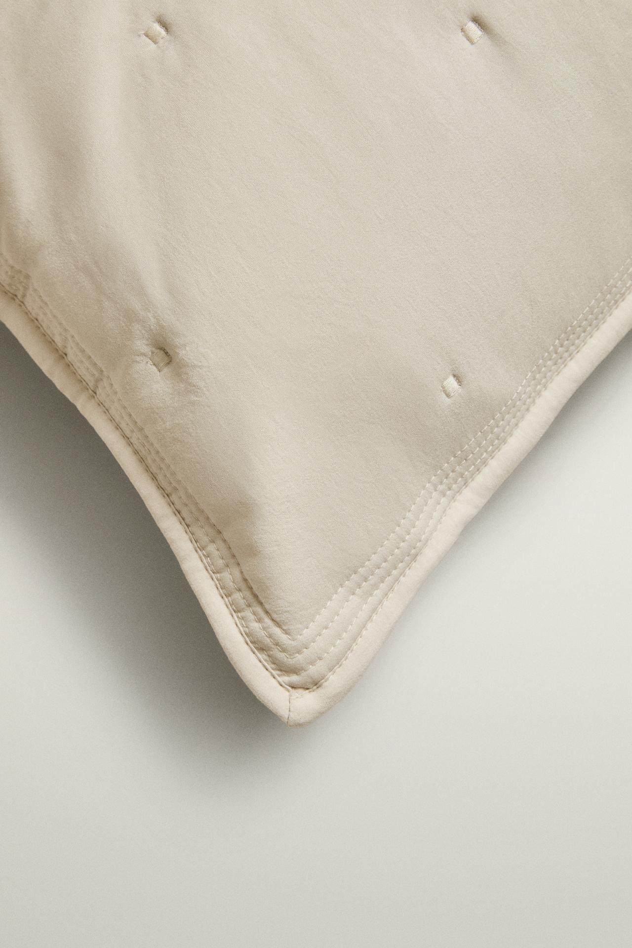 MICROFIBRE THROW PILLOW COVER — Light beige
