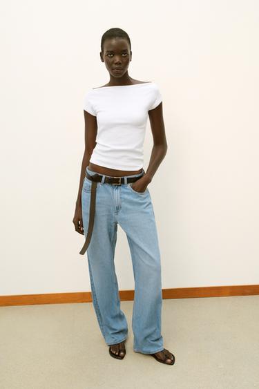 BOAT NECK T-SHIRT - White by Zara - Image 0