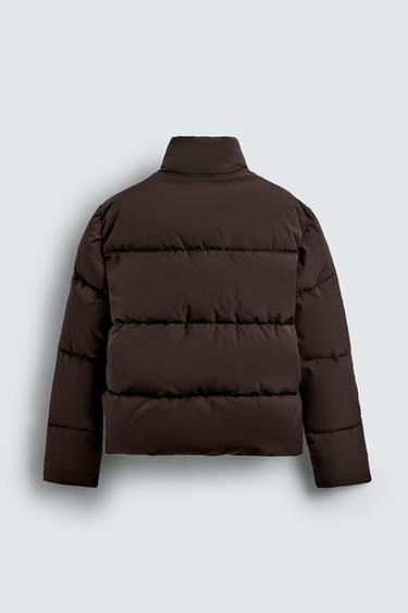 VESTE REMBOURRÉE BOXY FIT DÉPERLANTE - Chocolat de Zara - Image 8