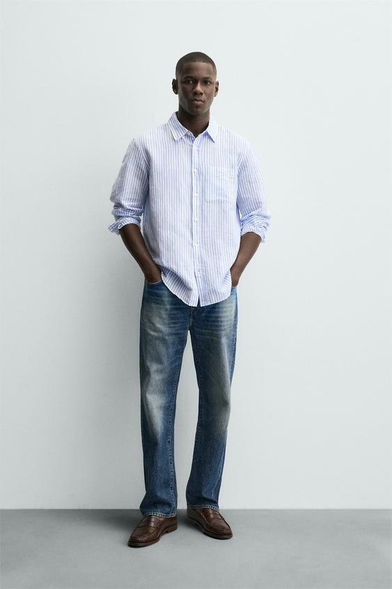 REGULAR FIT LINEN-COTTON SHIRT