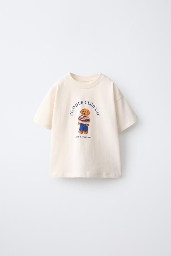 CAMISETA ESTAMPADO PERRO - Blanco de Zara - Imagen 0