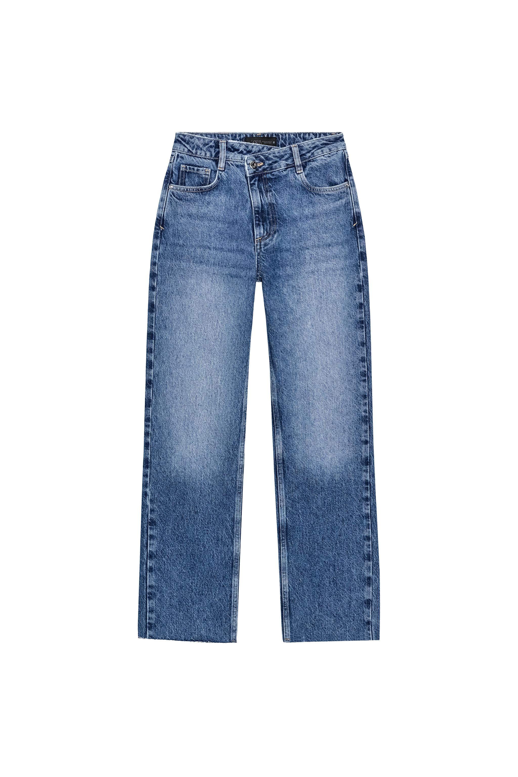 Z1975 HIGH WAISTED CROSSOVER WAIST STRAIGHT JEANS - Dark gray