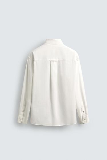CHEMISE RELAXED FIT EN COTON - Blanc de Zara - Image 7