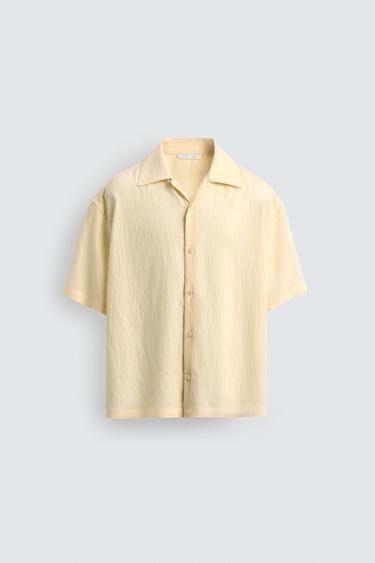 CAMISA ESTRUCTURA RAYAS - Beige de Zara