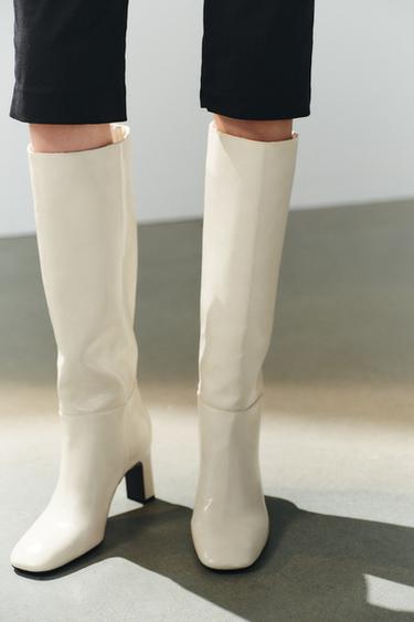 BOTTES À TALONS LARGES - blanc de Zara - Image 3