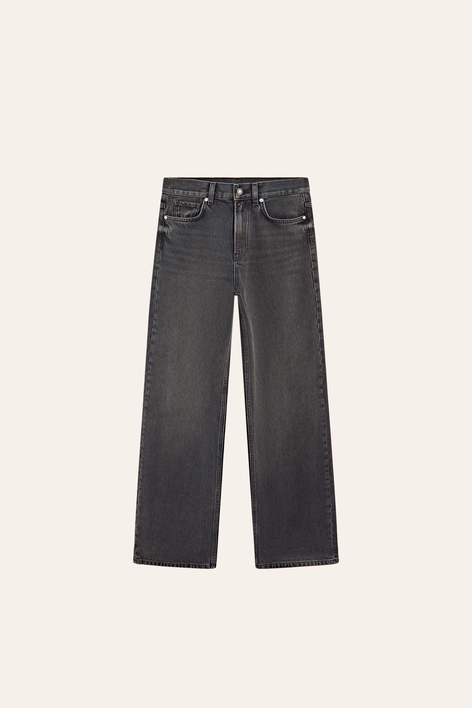 High-waist wide-leg jeans — Gray