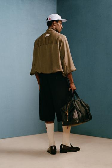 100% WOOL PLEATED BERMUDA SHORTS WILLY CHAVARRIA X ZARA - Black by Zara