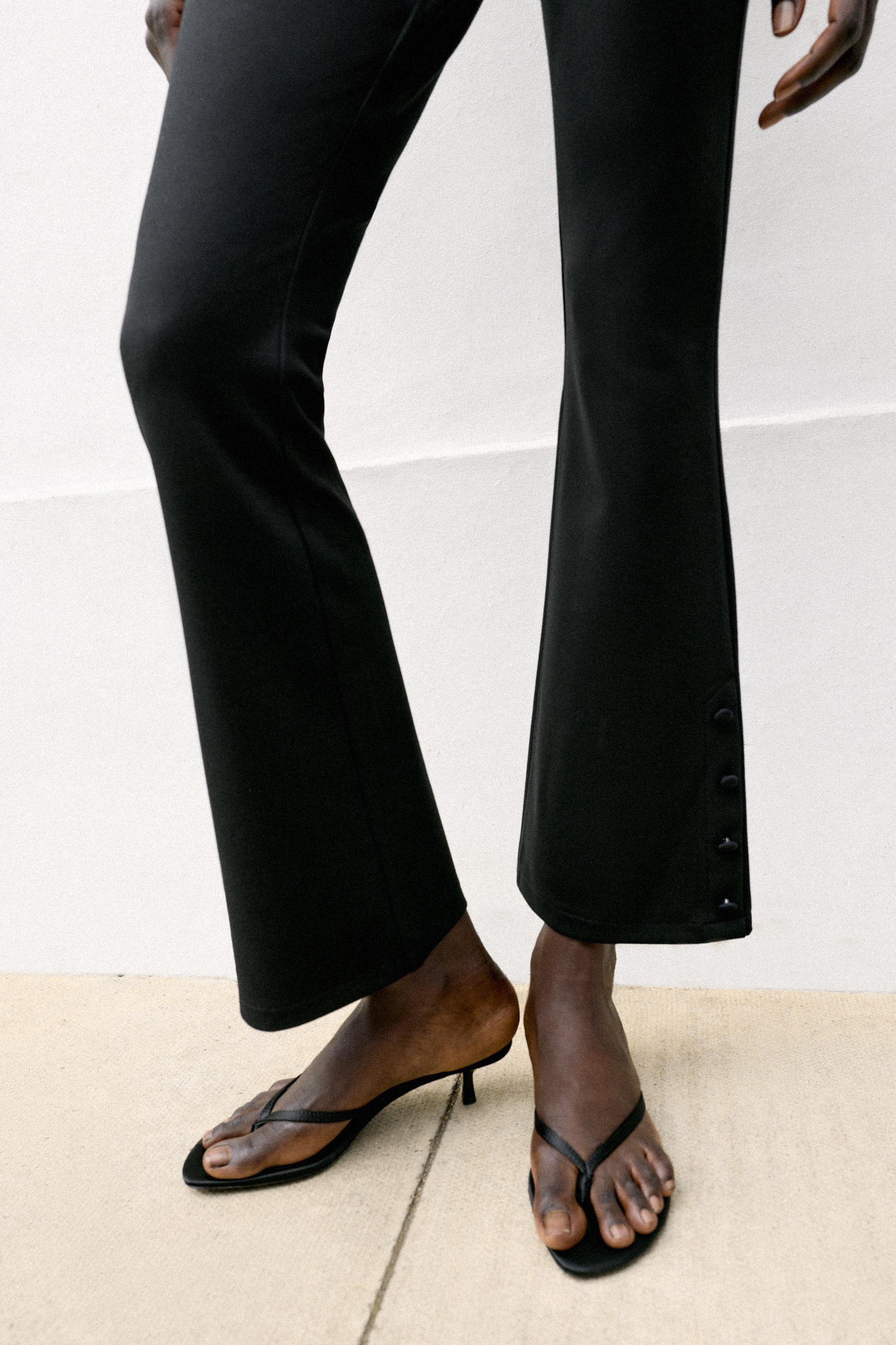 Женские брюки Zara INTERLOCK BUTTON TROUSERS — фото 2