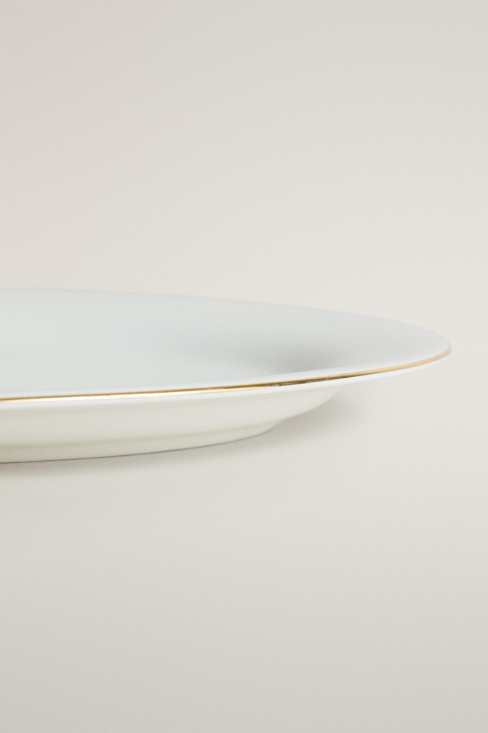 ASSIETTE PLATE PORCELAINE BONE CHINA BORD