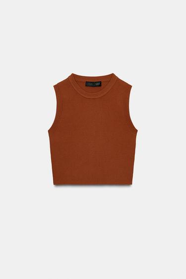 KNIT CROP TOP - Brandy by Zara