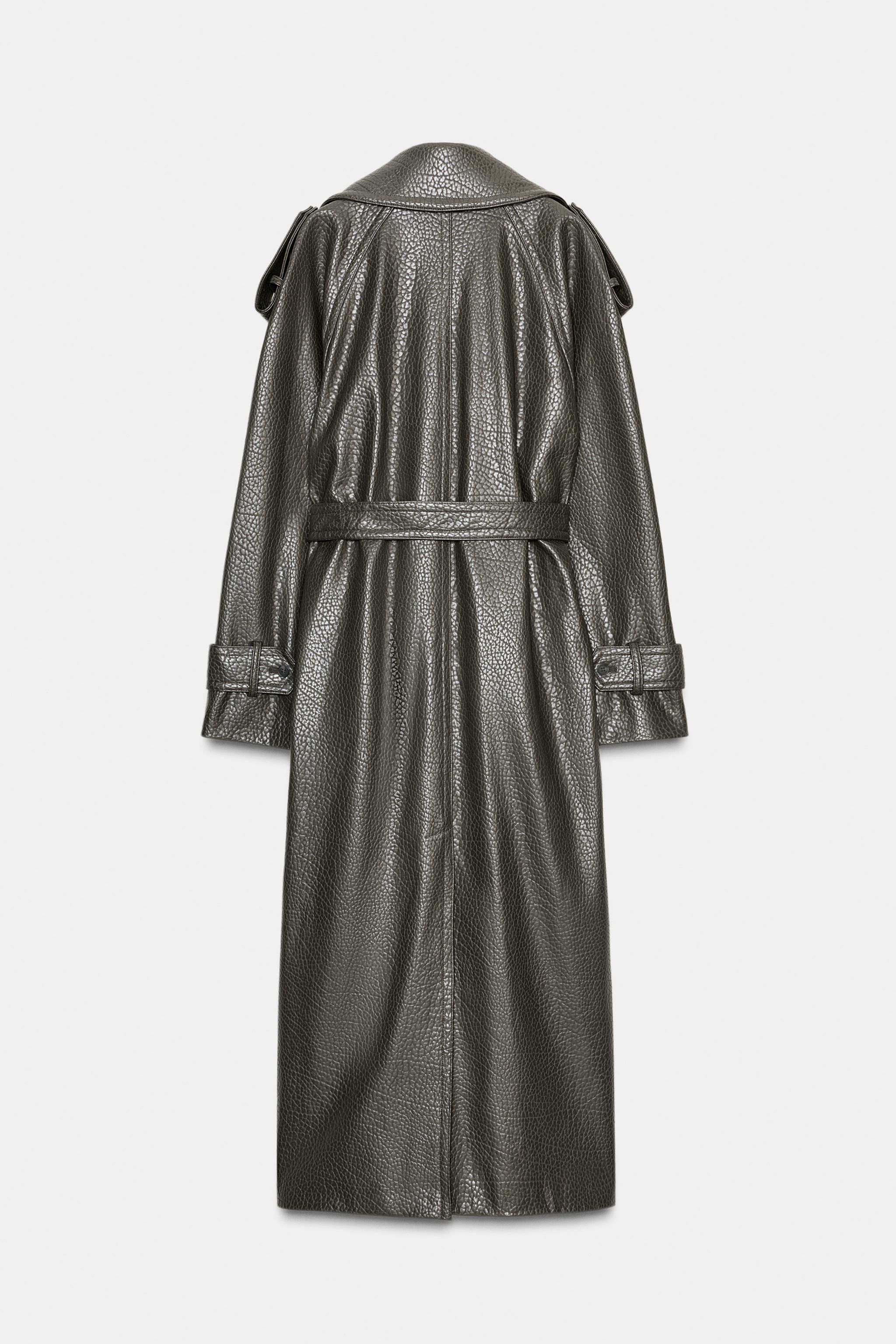 フェイクレザーコート - カーキ | ZARA Japan / 日本